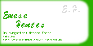 emese hentes business card